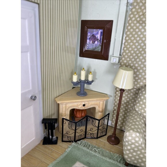 Laura Ashley Jazwares Room by Room Dollhouse Living Room Spare Curtains 10" Cube - Picture 5 of 16